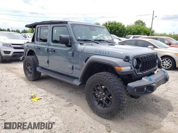 2024 Jeep Wrangler Sport S with VIN 1C4RJXN61RW192288, listed as a Copart auction lot 61786585 with 18,494 mi miles and Salvage title. Bid and sale history available at DreamBid. Image 4.