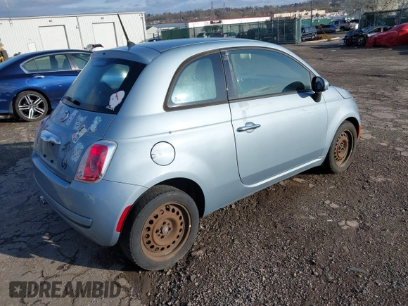 2013 FIAT 500 Pop with VIN 3C3CFFAR1DT754372, listed as a IAAI auction lot 41920208 with 1 mi miles. Bid and sale history available at carsss.com. Image 4.