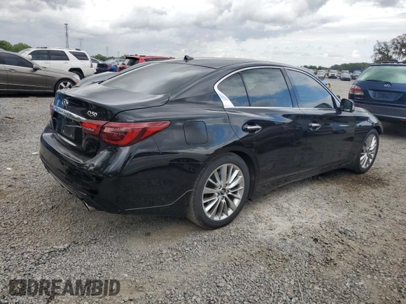2021 Infiniti Q50 3.0t LUXE with VIN JN1EV7BP7MM706717, listed as a Copart auction lot 49763375 with 47,547 mi miles and Non Repairable. Bid and sale history available at carsss.com. Image 3.