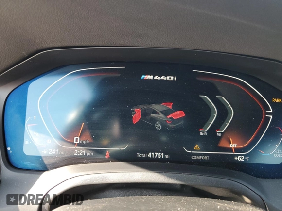 2021 BMW 4 Series M440i xDrive with VIN WBA13AR05MCF92780, listed as a Copart auction lot 42741285 with 41,751 mi miles and Salvage Title. Bid and sale history available at DreamBid. Image 9.