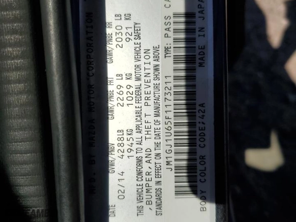 2015 Mazda Mazda6 i Sport with VIN JM1GJ1U65F1173211, listed as a Copart auction lot 46235245 with 139,051 mi miles and Salvage Title. Bid and sale history available at carsss.com. Image 12.