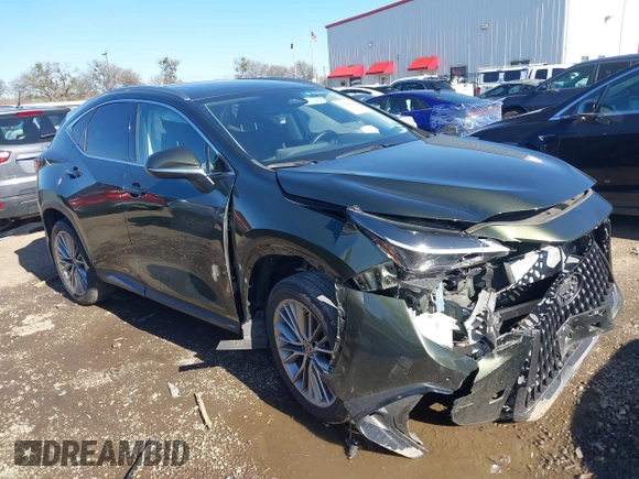 2022 Lexus NX with VIN JTJGGCEZ0N2001029, listed as a IAAI auction lot 41205502 with 26,124 mi miles. Bid and sale history available at carsss.com. Image 1.
