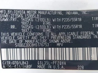 2017 Toyota Sienna XLE with VIN 5TDDZ3DC8HS176753, listed as a IAAI auction lot 41790405 with 81,450 mi miles and . Bid and sale history available at DreamBid. Image 9.
