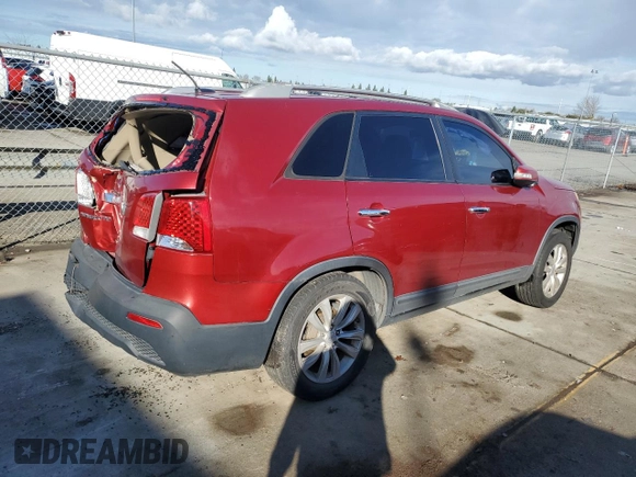 2011 Kia Sorento LX with VIN 5XYKT4A23BG083170, listed as a Copart auction lot 44456045 with 197,621 mi miles and Clean Title. Bid and sale history available at carsss.com. Image 3.