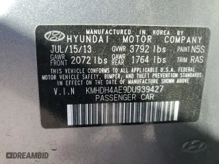 2013 Hyundai Elantra GLS PZEV with VIN KMHDH4AE9DU939427, listed as a Copart auction lot 69916994 with 92,235 mi miles and Salvage Title. Bid and sale history available at carsss.com. Image 14.