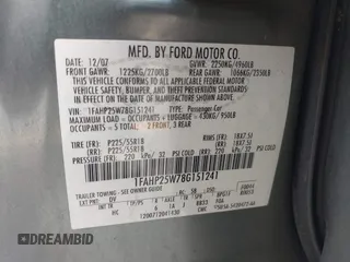 2008 Ford Taurus Limited z VIN 1FAHP25W78G151241, wystawiony jako IAAI lot #42332616 z przebiegiem 149 562 mil mil oraz . Historia ofert i sprzedaży dostępna na DreamBid. Obrazek 9.
