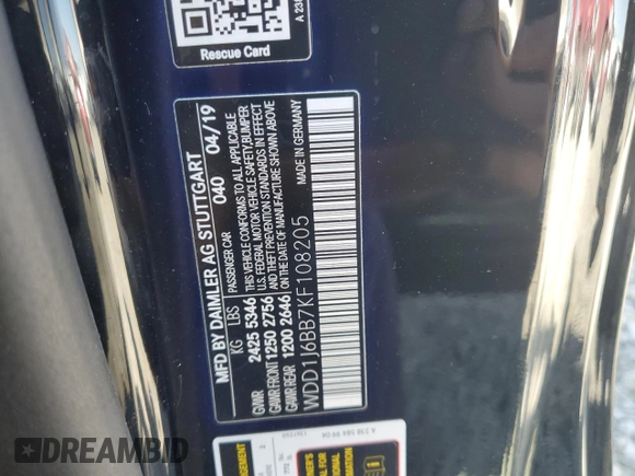 2019 Mercedes-Benz E 53 AMG с VIN WDD1J6BB7KF108205, выставлен на аукционе Copart как лот 47032415 с пробегом Не указан миль и Списание • Salvage title. История ставок и продаж доступна на DreamBid. Изображение 13.