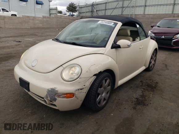 2003 Volkswagen Beetle GLS с VIN 3VWCD21Y33M320106, выставлен на аукционе Copart как лот 45298905 с пробегом 125 961 миль миль и Списание • Salvage title. История ставок и продаж доступна на DreamBid. Изображение 1.