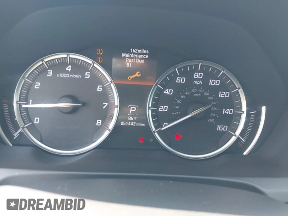 2020 Acura TLX w/Technology Pkg with VIN 19UUB1F55LA015601, listed as a IAAI auction lot 42044832 with 51,442 mi miles. Bid and sale history available at carsss.com. Image 7.