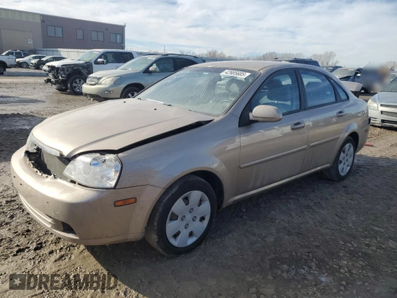 2008 Suzuki Forenza z VIN KL5JD56Z08K908143, wystawiony jako Copart lot #42985685 z przebiegiem 57 435 mil mil oraz Szkoda całkowita • Salvage title. Historia ofert i sprzedaży dostępna na DreamBid. Obrazek 1.