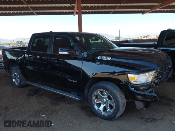2022 Ram 1500 Big Horn with VIN 1C6SRFFT1NN459168, listed as a IAAI auction lot 42463815 with 28,421 mi miles and . Bid and sale history available at DreamBid. Image 1.