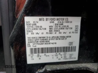 2014 Ford Super Duty F-250 SRW XL with VIN 1FT7W2BT3EEB74218, listed as a Copart auction lot 45930324 with 0 mi miles and Salvage Title. Bid and sale history available at carsss.com. Image 12.