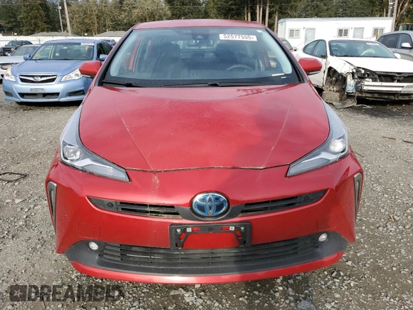 2020 Toyota Prius LE with VIN JTDL9RFU6L3019320, listed as a Copart auction lot 52577555 with Not Provided miles and Salvage Title. Bid and sale history available at DreamBid. Image 5.