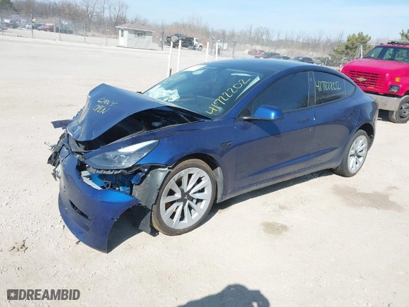 2022 Tesla Model 3 Long Range with VIN 5YJ3E1EB0NF191717, listed as a IAAI auction lot 41722202 with 67,811 mi miles. Bid and sale history available at carsss.com. Image 2.