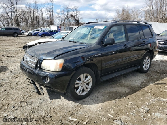 2006 Toyota Highlander Hybrid with VIN JTEDW21A760010354, listed as a Copart auction lot 47521135 with 190,200 mi miles and Salvage Title. Bid and sale history available at carsss.com. Image 1.
