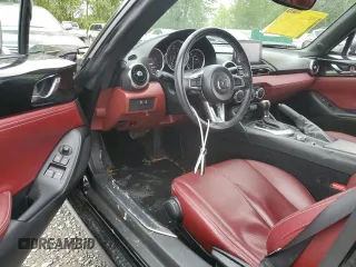 2021 Mazda MX-5 Miata Grand Touring with VIN JM1NDAD78M0455899, listed as a Copart auction lot 57347125 with 38,405 mi miles and Salvage title. Bid and sale history available at DreamBid. Image 8.