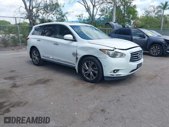 2013 Infiniti JX35 with VIN 5N1AL0MN3DC315618, listed as a IAAI auction lot 42107516 with 178,518 mi miles and . Bid and sale history available at DreamBid. Image 1.