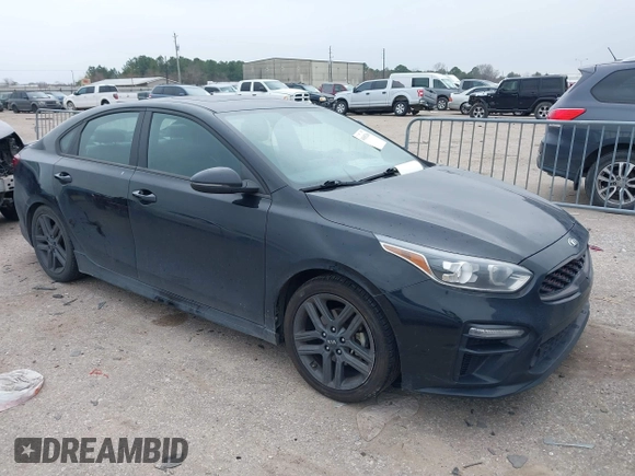 2021 Kia Forte GT-Line with VIN 3KPF34AD6ME388486, listed as a IAAI auction lot 41615266 with 75,168 mi miles. Bid and sale history available at carsss.com. Image 1.