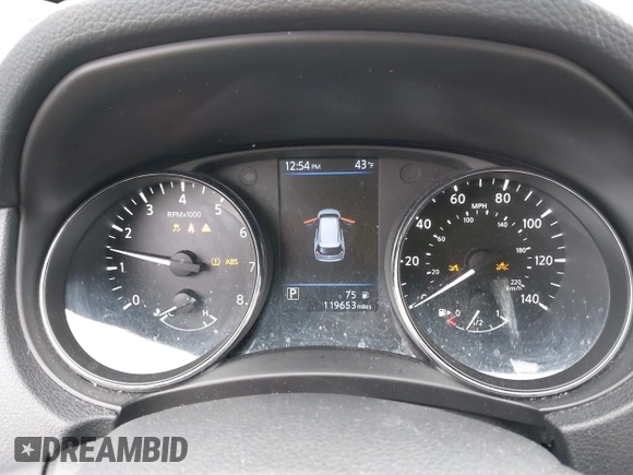 2019 Nissan Rogue SV with VIN 5N1AT2MV3KC791036, listed as a IAAI auction lot 41637400 with 119,653 mi miles. Bid and sale history available at carsss.com. Image 7.