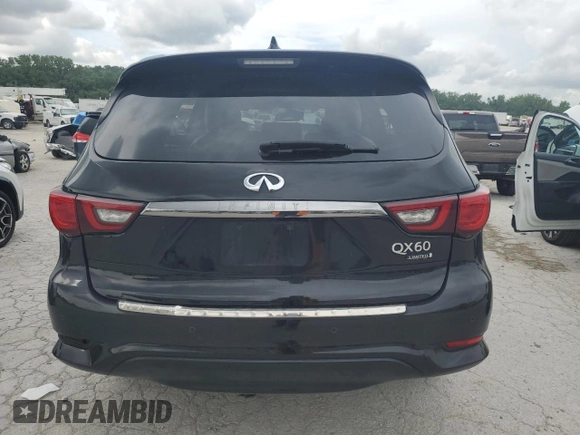 2019 Infiniti QX60 Luxe with VIN 5N1DL0MM2KC510398, listed as a Copart auction lot 60469365 with 130,117 mi miles and Salvage title. Bid and sale history available at DreamBid. Image 6.