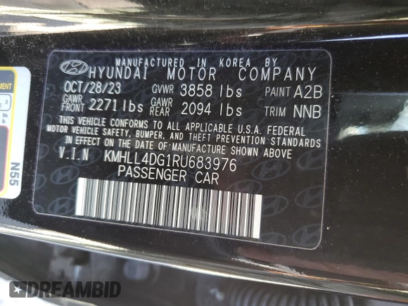 2024 Hyundai Elantra SE with VIN KMHLL4DG1RU683976, listed as a Copart auction lot 51864595 with Not Provided miles and Salvage Title. Bid and sale history available at DreamBid. Image 14.