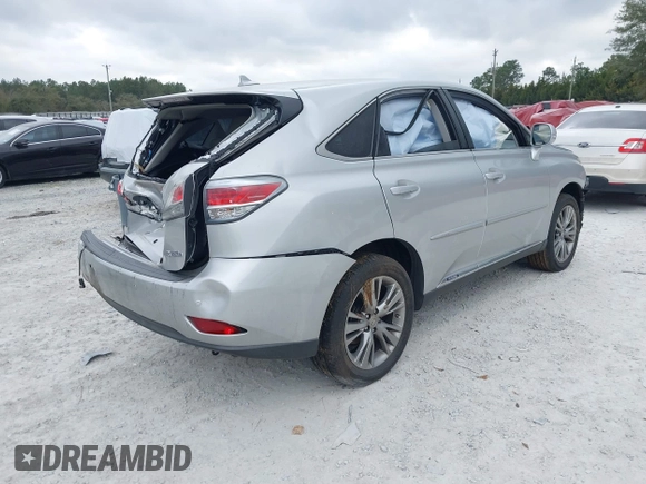 2013 Lexus RX 450h with VIN JTJZB1BA8D2008237, listed as a IAAI auction lot 41574651 with 106,732 mi miles and . Bid and sale history available at DreamBid. Image 4.