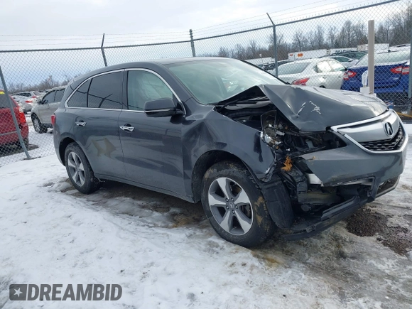 2016 Acura MDX with VIN 5FRYD4H26GB044762, listed as a IAAI auction lot 41400131 with 122,213 mi miles. Bid and sale history available at carsss.com. Image 1.