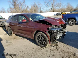 2025 BMW X4 xDrive30i with VIN 5UX33DT02S9X66462, listed as a Copart auction lot 47371815 with 1,200 mi miles and Salvage Title. Bid and sale history available at carsss.com. Image 4.