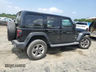 2019 Jeep Wrangler Unlimited Sahara with VIN 1C4HJXEN5KW523978, listed as a Copart auction lot 60188735 with 21,937 mi miles and Salvage title. Bid and sale history available at DreamBid. Image 3.