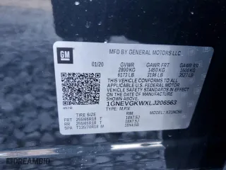 2020 Chevrolet Traverse LT Cloth with VIN 1GNEVGKWXLJ206563, listed as a Copart auction lot 47421985 with 0 mi miles and Salvage Title. Bid and sale history available at carsss.com. Image 13.