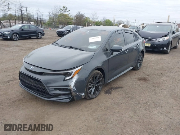 2023 Toyota Corolla Hybrid LE with VIN JTDBCMFE0P3019957, listed as a IAAI auction lot 42015785 with 58,934 mi miles and . Bid and sale history available at carsss.com. Image 2.