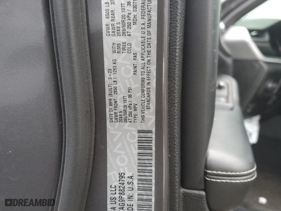 2023 Jeep Grand Cherokee L Altitude X with VIN 1C4RJKAG9P8824795, listed as a Copart auction lot 88400745 with 0 mi miles and Salvage Title. Bid and sale history available at carsss.com. Image 12.