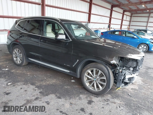 2018 BMW X3 xDrive30i with VIN 5UXTR9C53JLD64672, listed as a IAAI auction lot 41195339 with 107,163 mi miles and . Bid and sale history available at DreamBid. Image 1.