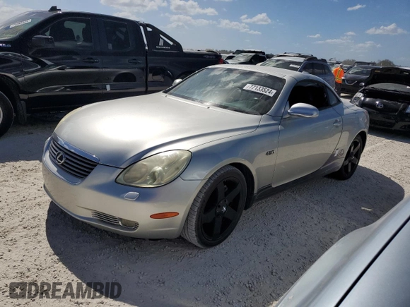 2002 Lexus SC 430 with VIN JTHFN48Y420031315, listed as a Copart auction lot 77133524 with Not Provided miles and Non Repairable. Bid and sale history available at DreamBid. Image 1.
