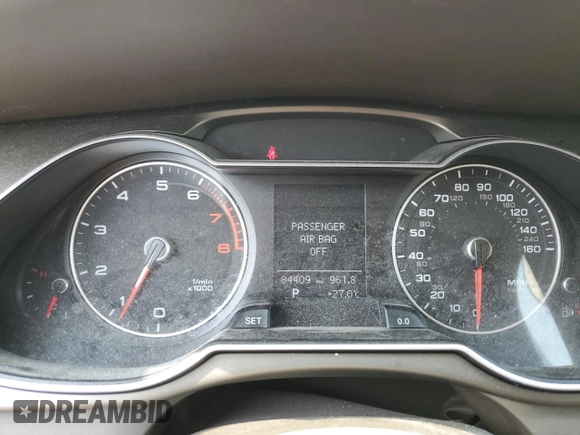 2013 Audi A4 Premium with VIN WAUBFAFL9DA059267, listed as a Copart auction lot 60437425 with 84,409 mi miles and Salvage title. Bid and sale history available at DreamBid. Image 9.