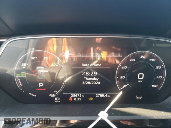 2021 Audi e-tron Sportback Premium Plus with VIN WA12AAGE9MB001276, listed as a Copart auction lot 47997464 with 35,672 mi miles and Salvage title. Bid and sale history available at DreamBid. Image 9.