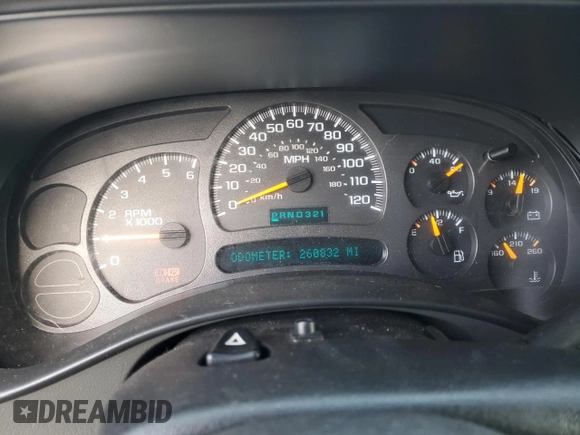 2003 Chevrolet Tahoe LT z VIN 1GNEK13ZX3J174096, wystawiony jako Copart lot #58269055 z przebiegiem 260 832 mil mil oraz Szkoda całkowita • Salvage title. Historia ofert i sprzedaży dostępna na DreamBid. Obrazek 9.