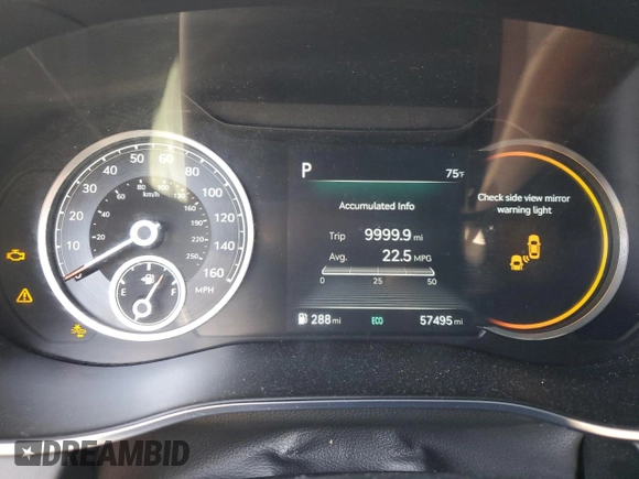 2022 Genesis G70 2.0T with VIN KMTG34TAXNU093905, listed as a Copart auction lot 45394115 with 57,495 mi miles and Salvage Title. Bid and sale history available at carsss.com. Image 9.