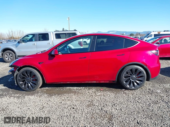 2023 Tesla Model Y Performance with VIN 7SAYGDEF5PF968855, listed as a IAAI auction lot 41499334 with 37,032 mi miles and . Bid and sale history available at DreamBid. Image 14.