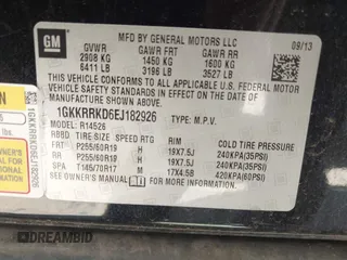 2014 GMC Acadia SLT with VIN 1GKKRRKD6EJ182926, listed as a IAAI auction lot 41871859 with 167,941 mi miles. Bid and sale history available at carsss.com. Image 9.