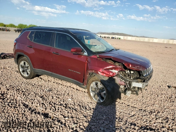 2021 Jeep Compass Limited with VIN 3C4NJDCB9MT586357, listed as a Copart auction lot 62912455 with 60,386 mi miles and Salvage title. Bid and sale history available at DreamBid. Image 4.