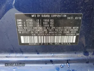 2018 Subaru Impreza Limited with VIN 4S3GKAU68J3616106, listed as a Copart auction lot 63269735 with 30,865 mi miles and Salvage title. Bid and sale history available at DreamBid. Image 12.