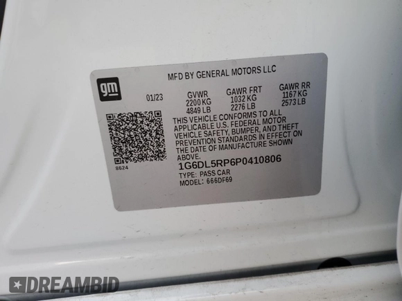 2023 Cadillac CT4-V Blackwing z VIN 1G6DL5RP6P0410806, wystawiony jako Copart lot #76096114 z przebiegiem 17 055 mil mil oraz Szkody całkowita. Historia ofert i sprzedaży dostępna na DreamBid. Obrazek 12.