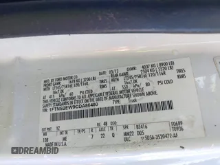 2012 Ford Econoline Cargo Commercial with VIN 1FTNS2EW9CDA86480, listed as a IAAI auction lot 41360828 with Not Provided miles. Bid and sale history available at carsss.com. Image 9.