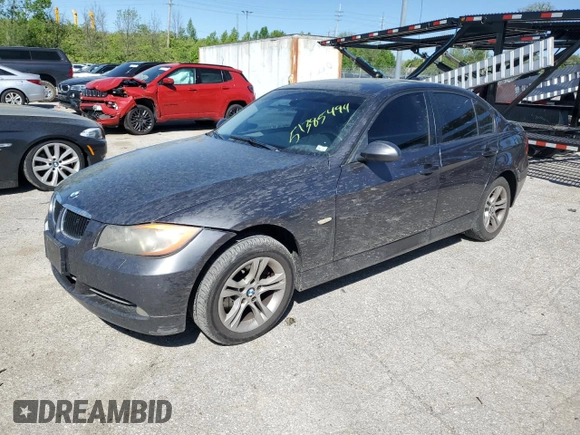 2008 BMW 3 Series 328xi with VIN WBAVC73508KP38875, listed as a Copart auction lot 51385494 with 119,266 mi miles and Salvage Title. Bid and sale history available at carsss.com. Image 1.