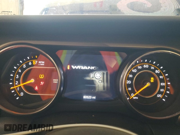 2019 Jeep Wrangler Unlimited Sport S with VIN 1C4HJXDG3KW504073, listed as a Copart auction lot 59037655 with 80,523 mi miles and Salvage title. Bid and sale history available at DreamBid. Image 9.