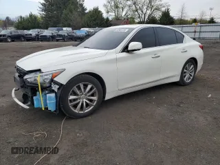 2015 Infiniti Q50 Premium with VIN JN1BV7AR1FM394225, listed as a Copart auction lot 52984735 with 128,305 mi miles and Salvage Title. Bid and sale history available at carsss.com. Image 1.