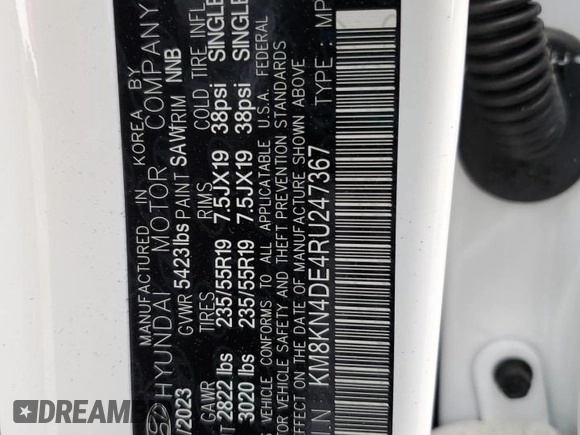 2024 Hyundai Ioniq 5 SEL с VIN KM8KN4DE4RU247367, выставлен на аукционе Copart как лот 50982055 с пробегом 9 568 миль миль и Списание • Salvage title. История ставок и продаж доступна на DreamBid. Изображение 15.