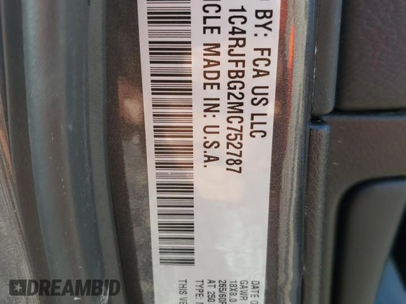 2021 Jeep Grand Cherokee Limited with VIN 1C4RJFBG2MC752787, listed as a Copart auction lot 64932385 with Not provided miles and Salvage title. Bid and sale history available at DreamBid. Image 13.