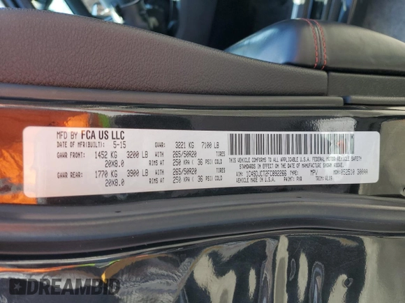 2015 Dodge Durango R/T с VIN 1C4SDJCT2FC892266, выставлен на аукционе Copart как лот 53921295 с пробегом 180 033 миль миль и Списание • Salvage title. История ставок и продаж доступна на DreamBid. Изображение 14.